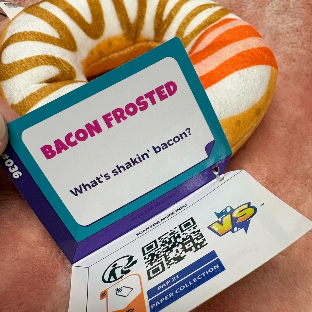 Bears vs Donuts Bacon Frosted 3” Bean Plush - Picture 3 of 3